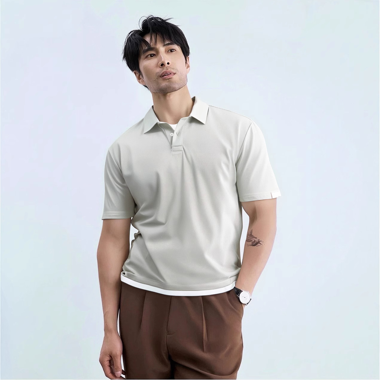 假兩件翻領POLO衫