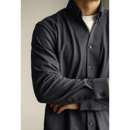 老錢風蓄熱保暖毛呢絨長袖襯衫