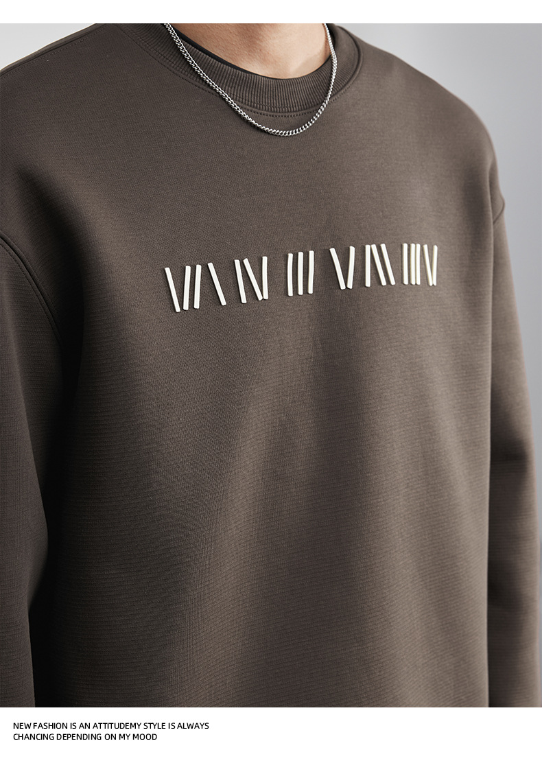 男士秋冬圓領加絨衛衣