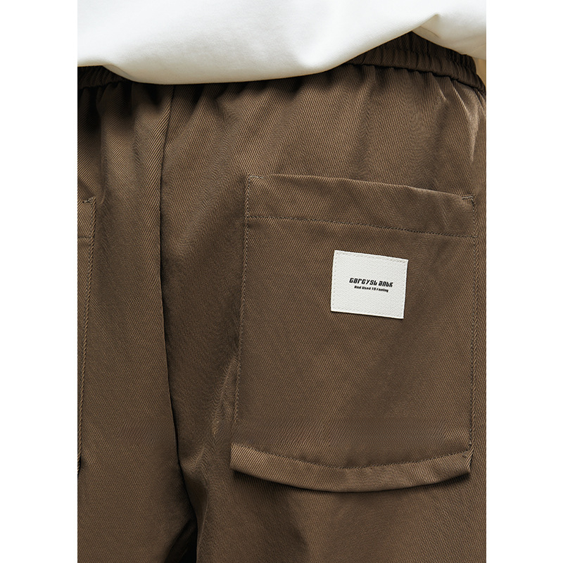 男士春秋美式工裝闊腿彎刀褲