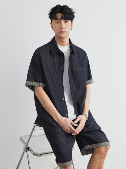 夏季男裝爆款牛仔套裝