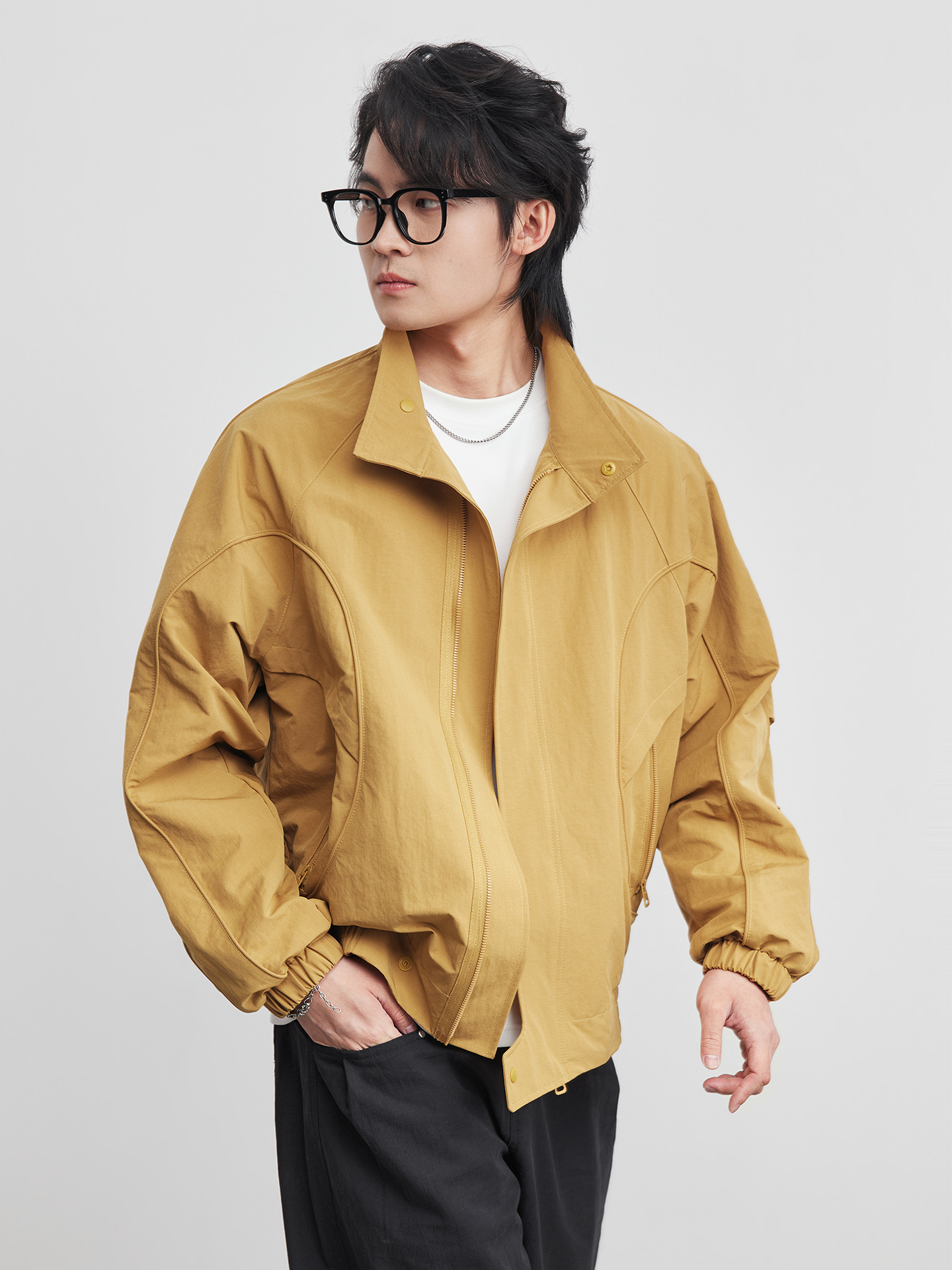 春季翻領寬鬆休閒夾克