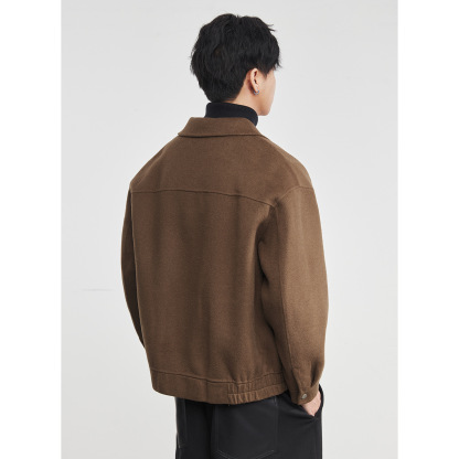 男士冬季雙面羊毛毛呢外套