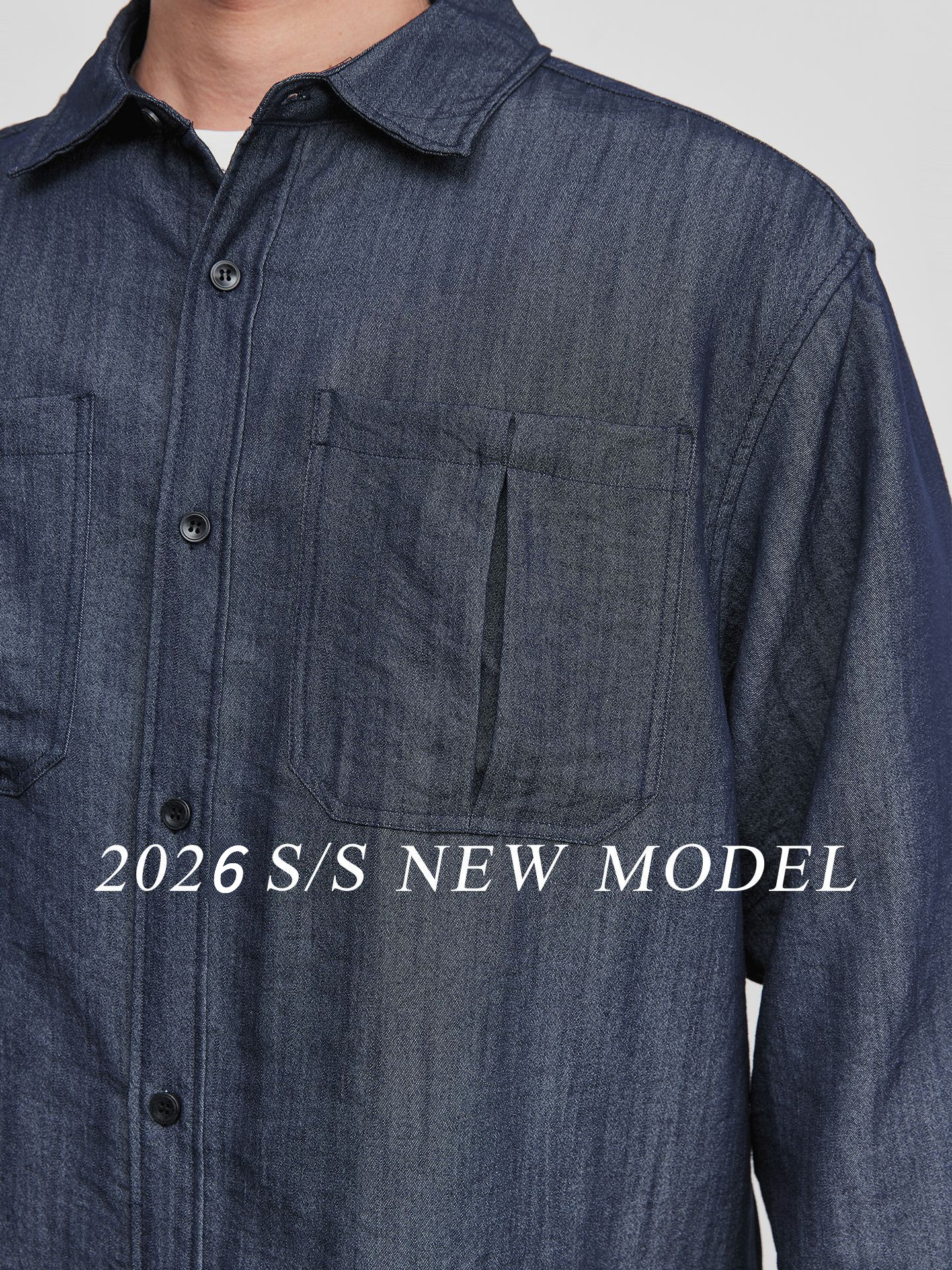 春季仿牛仔布長袖襯衫