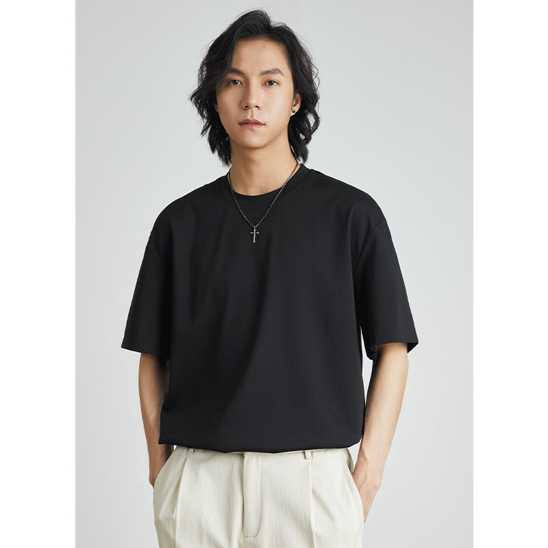 男士夏季210G冰絲涼感純色短袖T恤