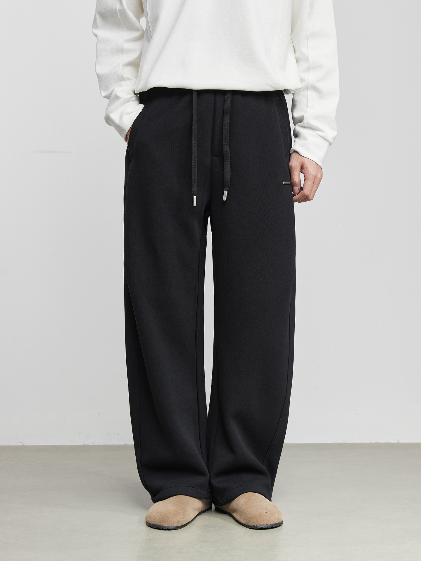 春季寬鬆抽繩純色衛褲