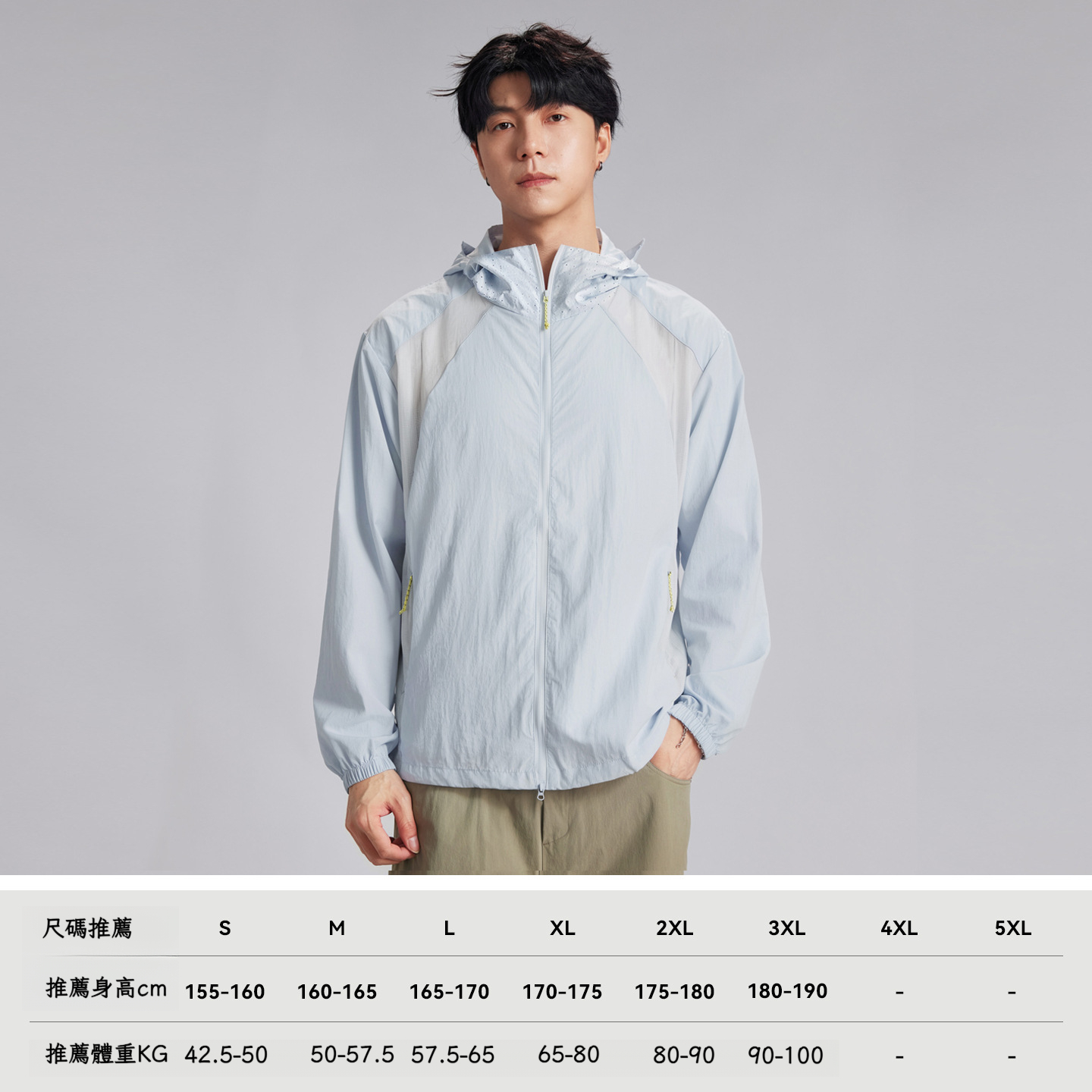 拼接防曬速乾連帽外套