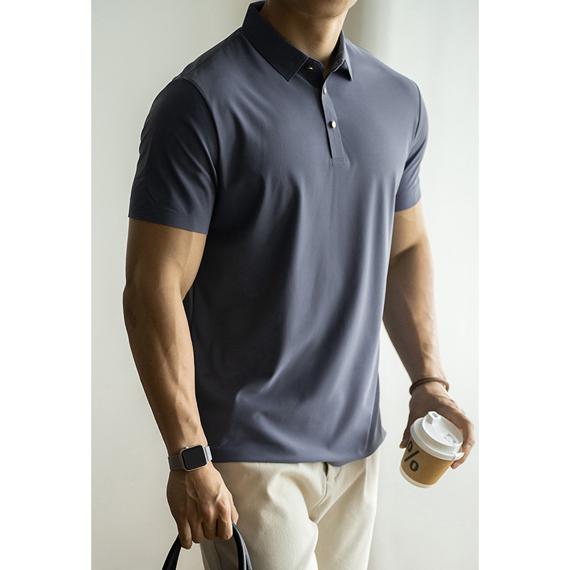 無痕壓角冰絲速乾涼感短袖POLO衫