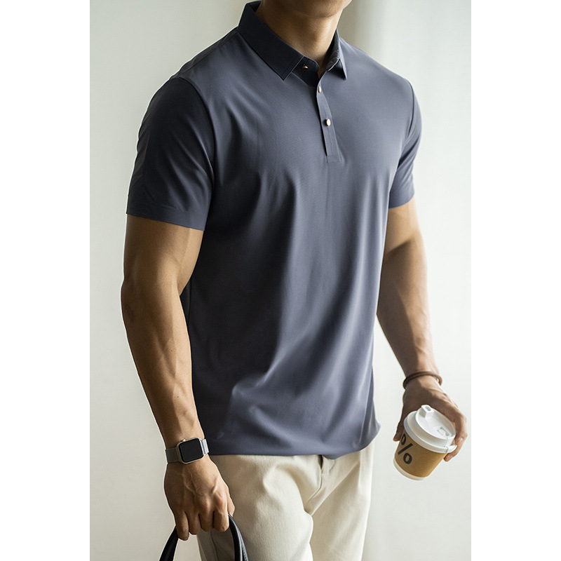 無痕壓角冰絲速乾涼感短袖POLO衫