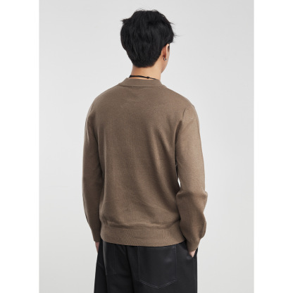 男士秋冬德絨半高領毛衣