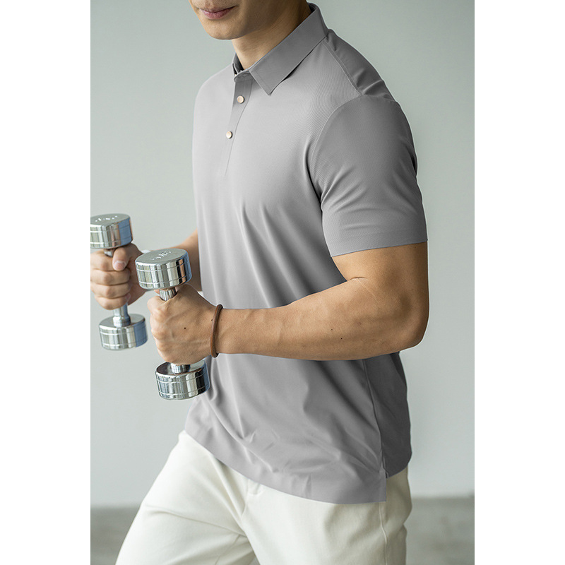 無痕壓角冰絲速乾涼感短袖POLO衫