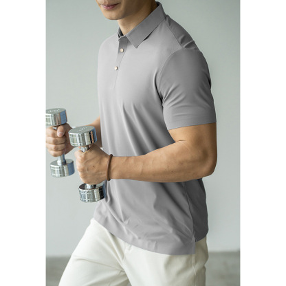 無痕壓角冰絲速乾涼感短袖POLO衫