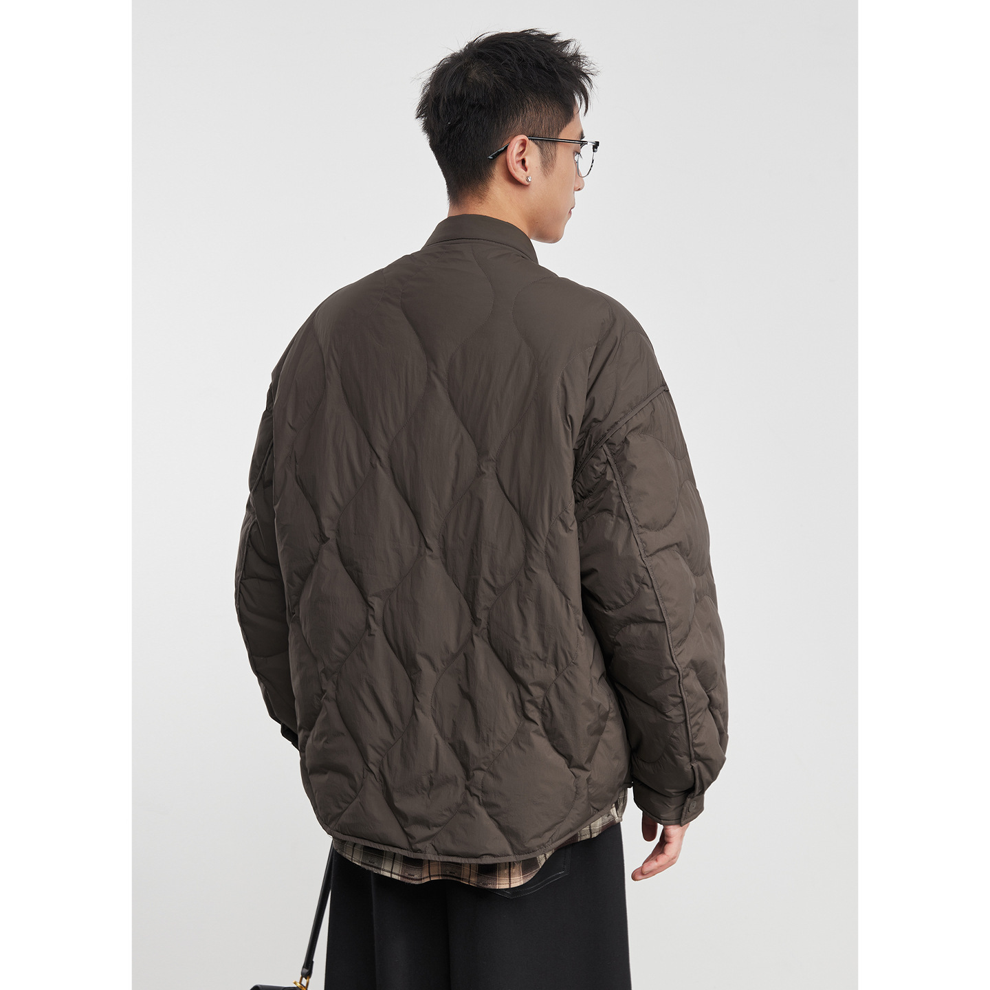 男士假兩件90白鴨絨羽絨服