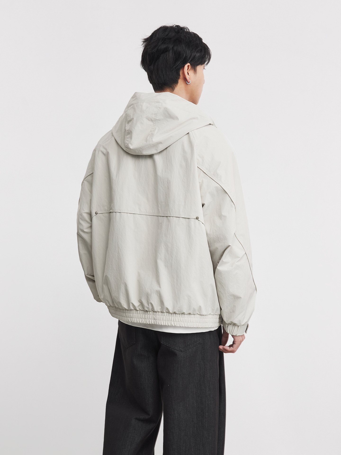 高階廓形工裝抽繩連帽夾克