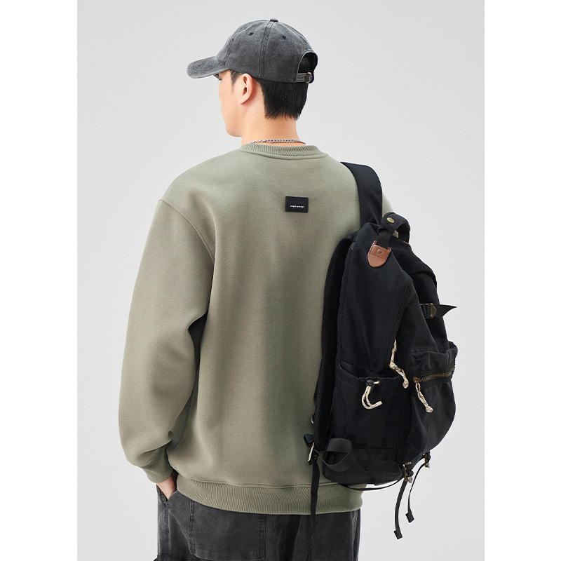 男士美式撞色圓領衛衣