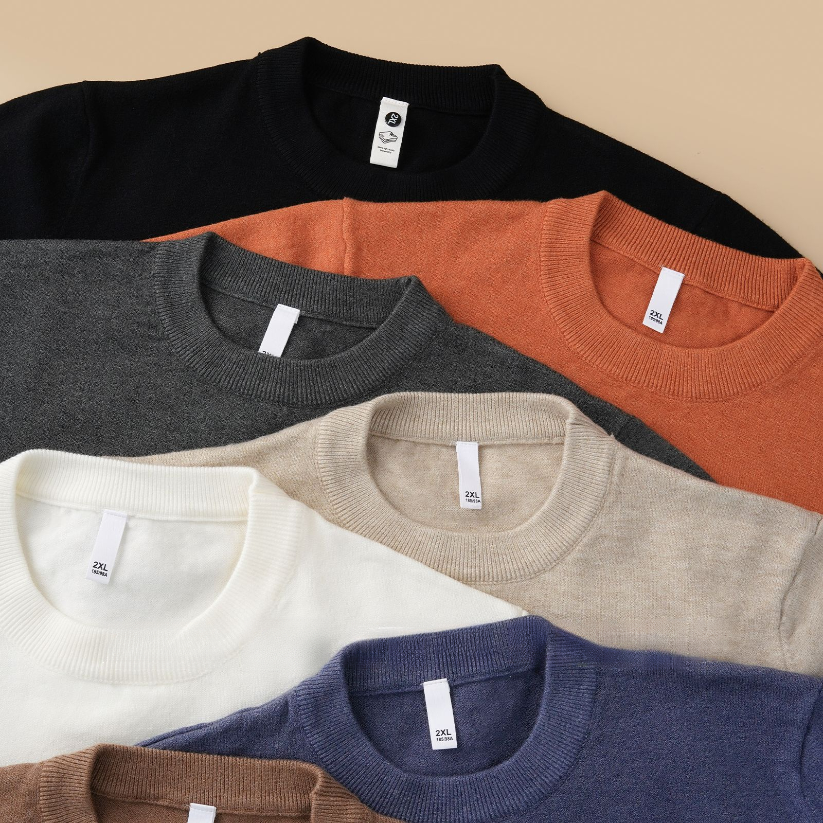 男士秋冬純色羊毛半高領打底衫