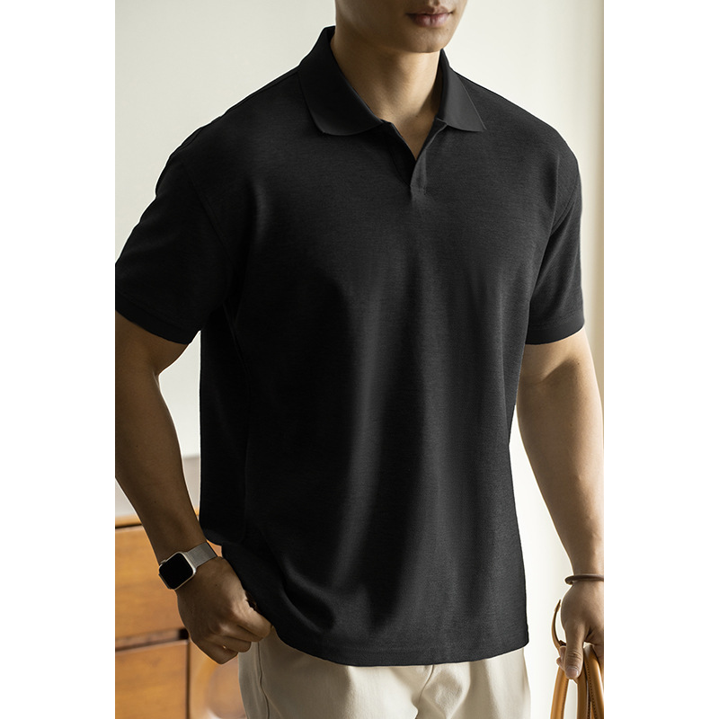 春季萊賽爾絲光面透氣短袖POLO衫