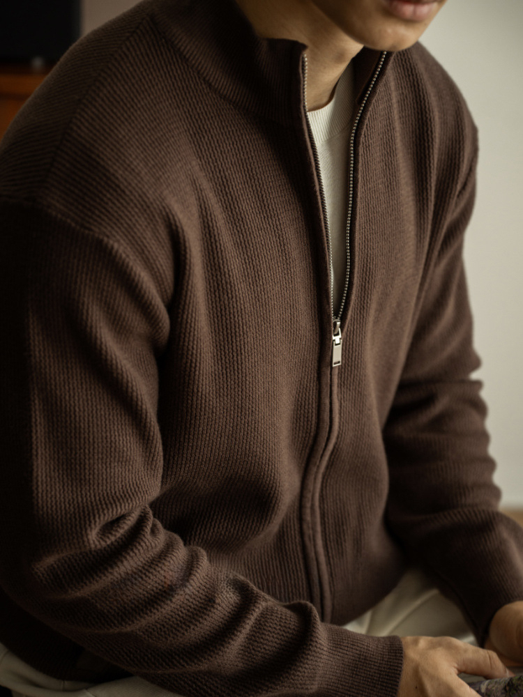 老錢風抗起球激勵針織外套