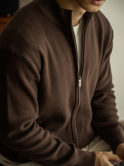 老錢風抗起球激勵針織外套