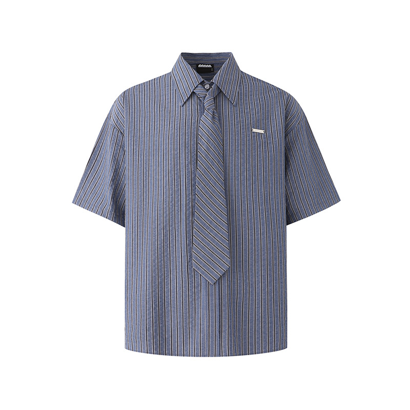 日系條紋短袖襯衫DK服