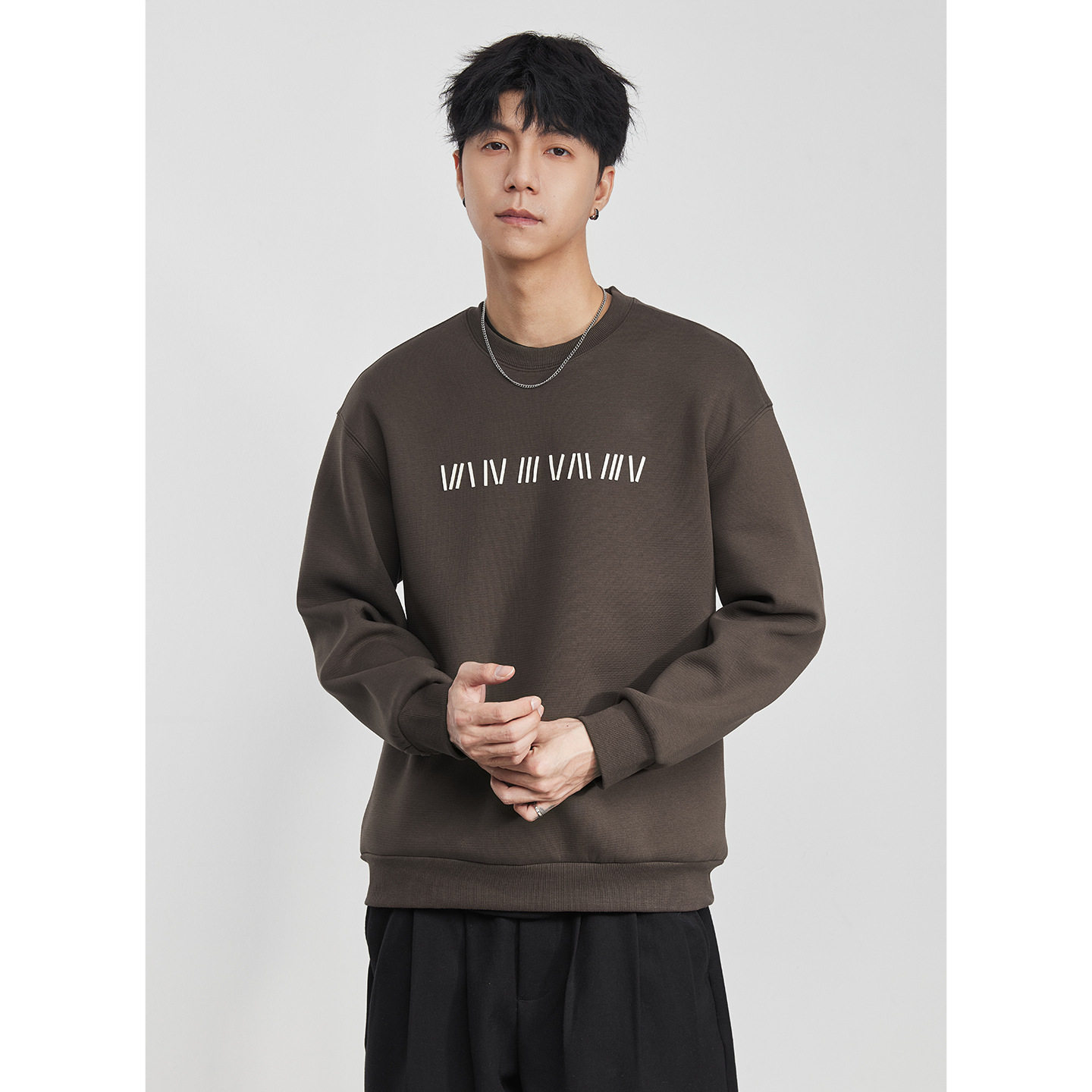 男士秋冬圓領加絨衛衣