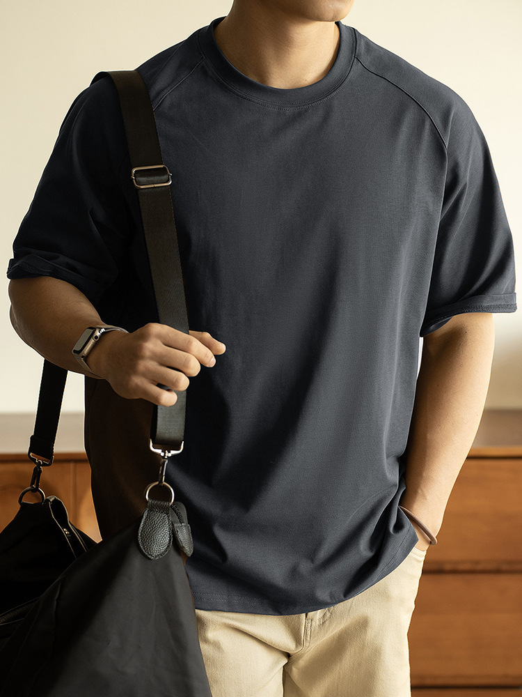 美式300G重磅抑菌防曬插肩袖短袖T恤