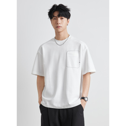 男士夏季230G圓領簡約短袖T恤