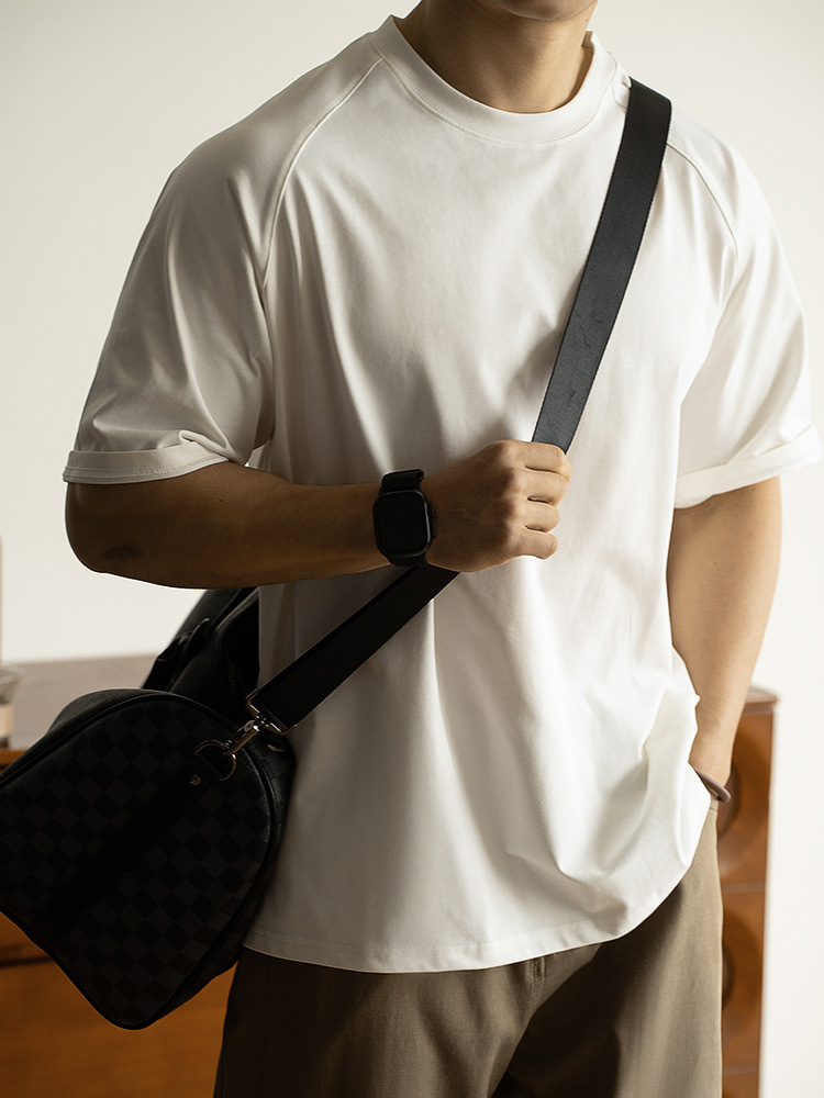 美式300G重磅抑菌防曬插肩袖短袖T恤