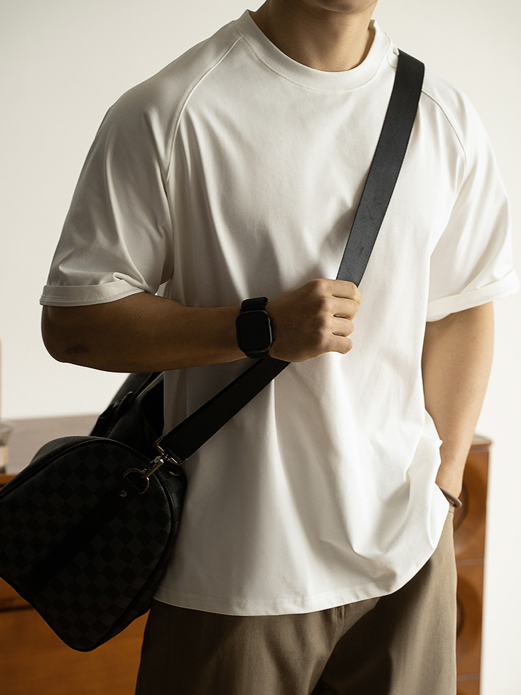 美式300G重磅抑菌防曬插肩袖短袖T恤