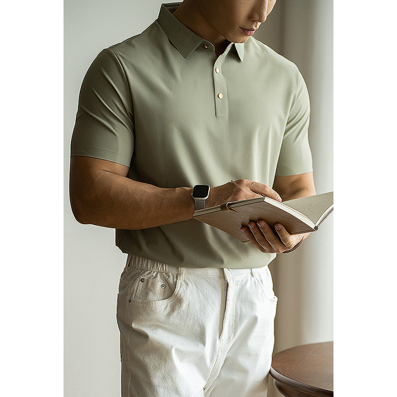 無痕壓角冰絲速乾涼感短袖POLO衫