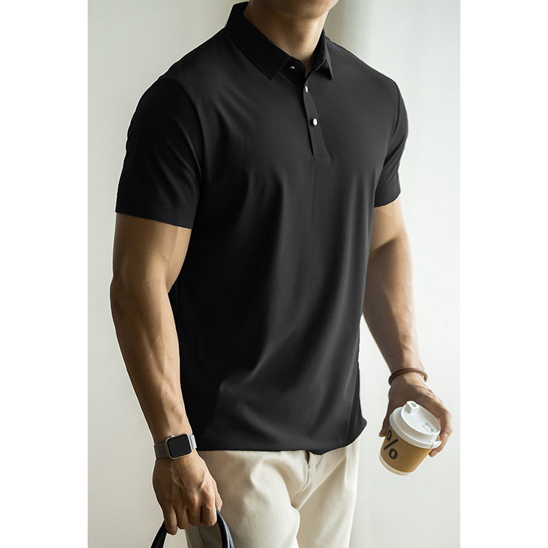 無痕壓角冰絲速乾涼感短袖POLO衫