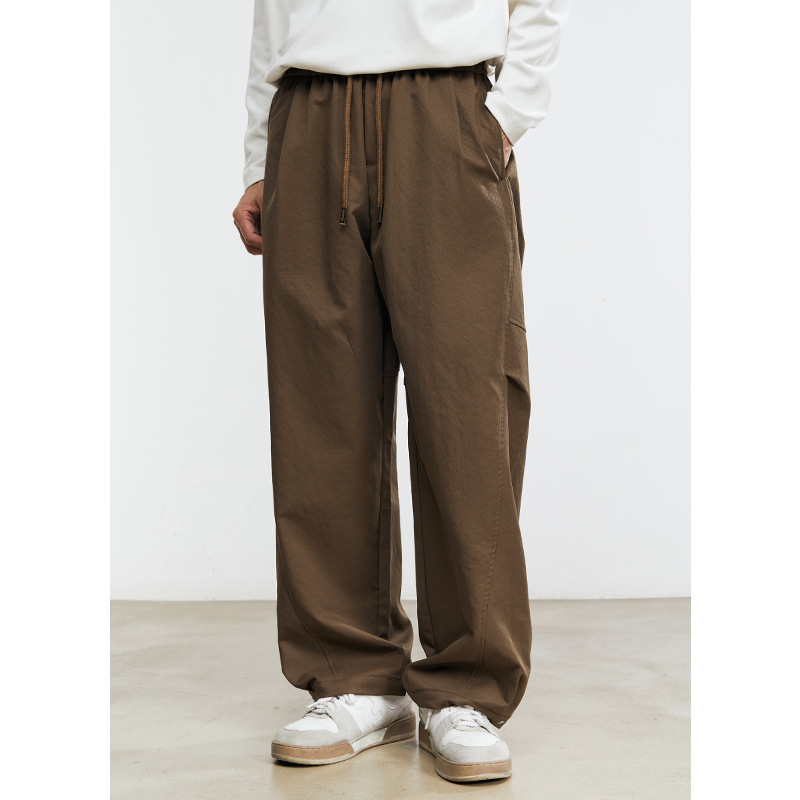 男士春秋美式工裝闊腿彎刀褲