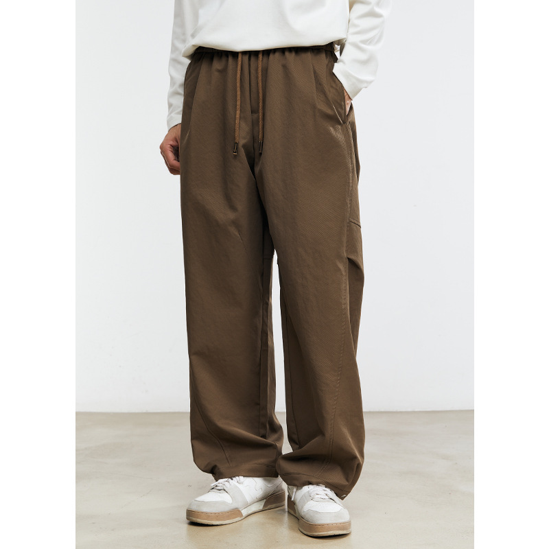 男士春秋美式工裝闊腿彎刀褲