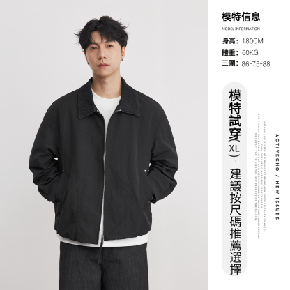 巴恩風拼接牛仔翻領底特律外套