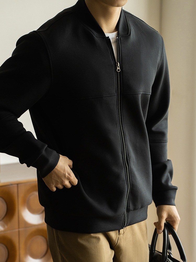 重磅日系棒球寬鬆拉鏈外套