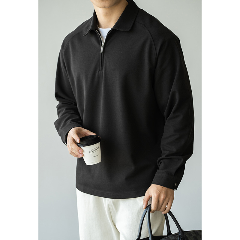 美式空氣層半拉鏈老錢風衛衣