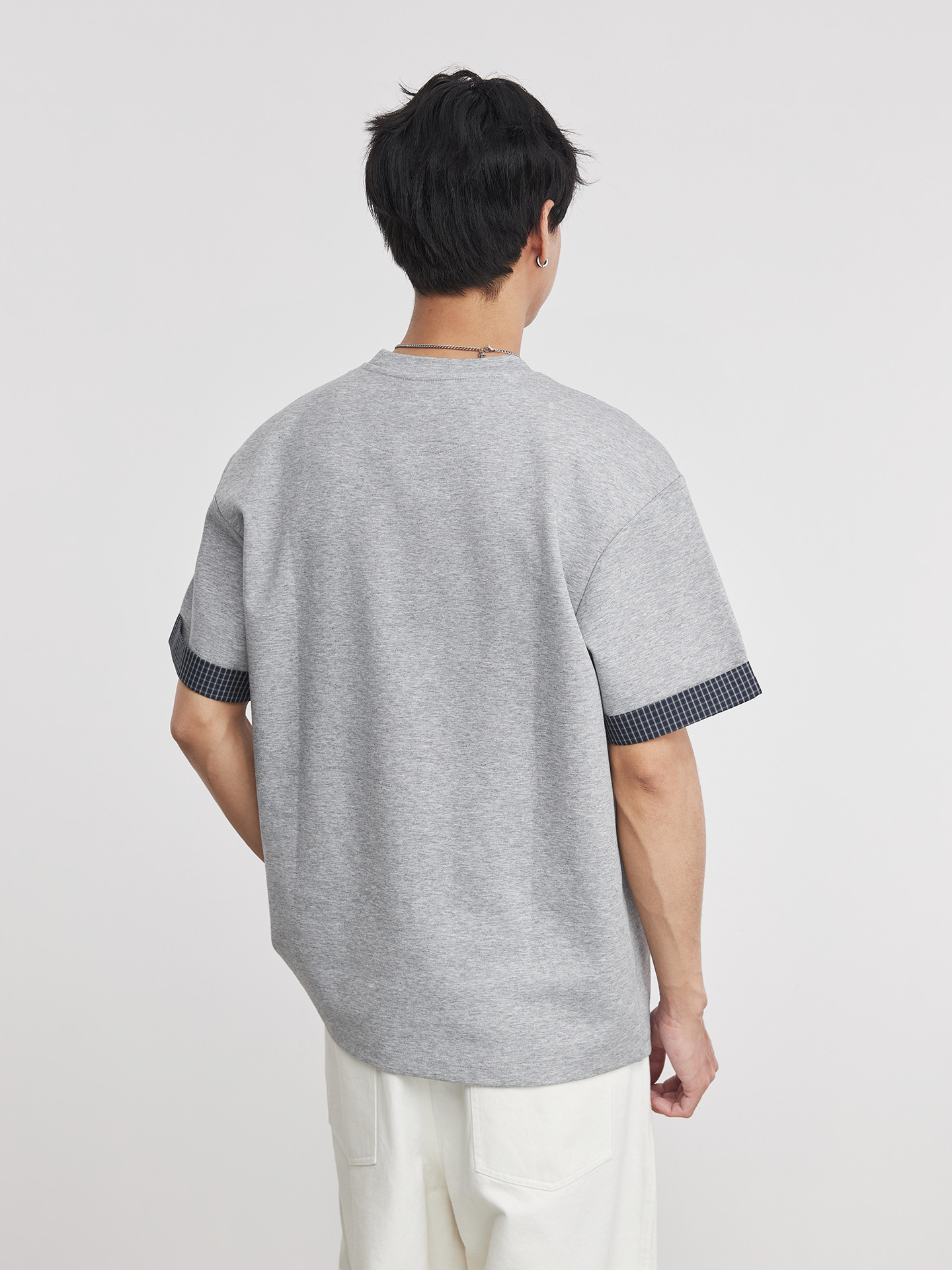 重磅260g撞色袖口曼巴面短袖T恤