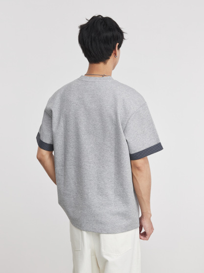 重磅260g撞色袖口曼巴面短袖T恤