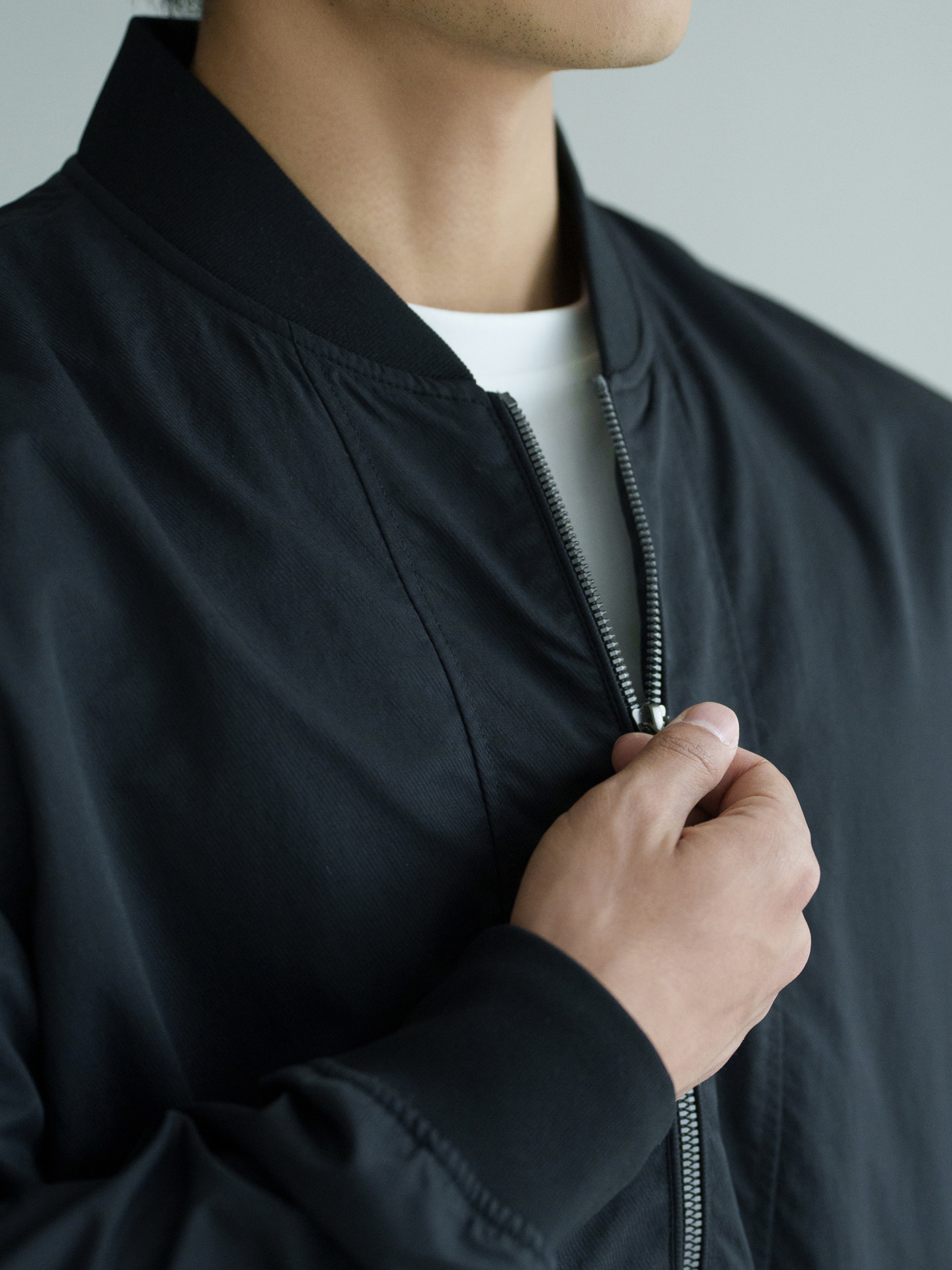 男春秋微皺激勵短款棒球服外套