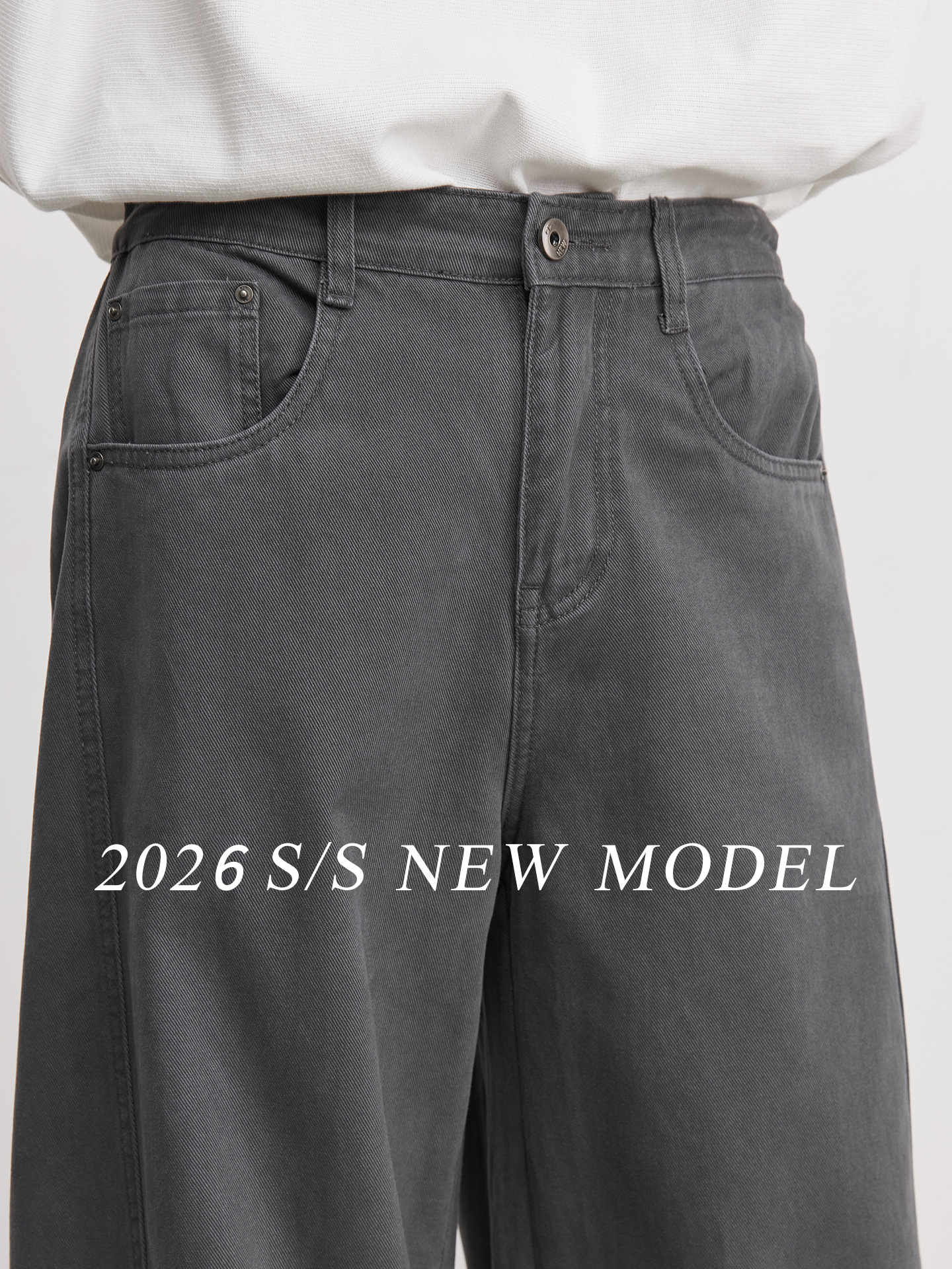 280g純棉立體鬆緊腰闊腿褲