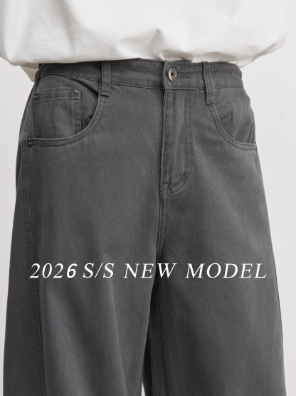 280g純棉立體鬆緊腰闊腿褲