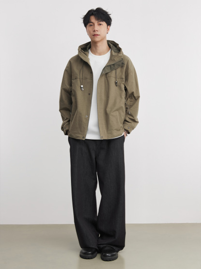 男春秋時尚輕旅連帽夾克