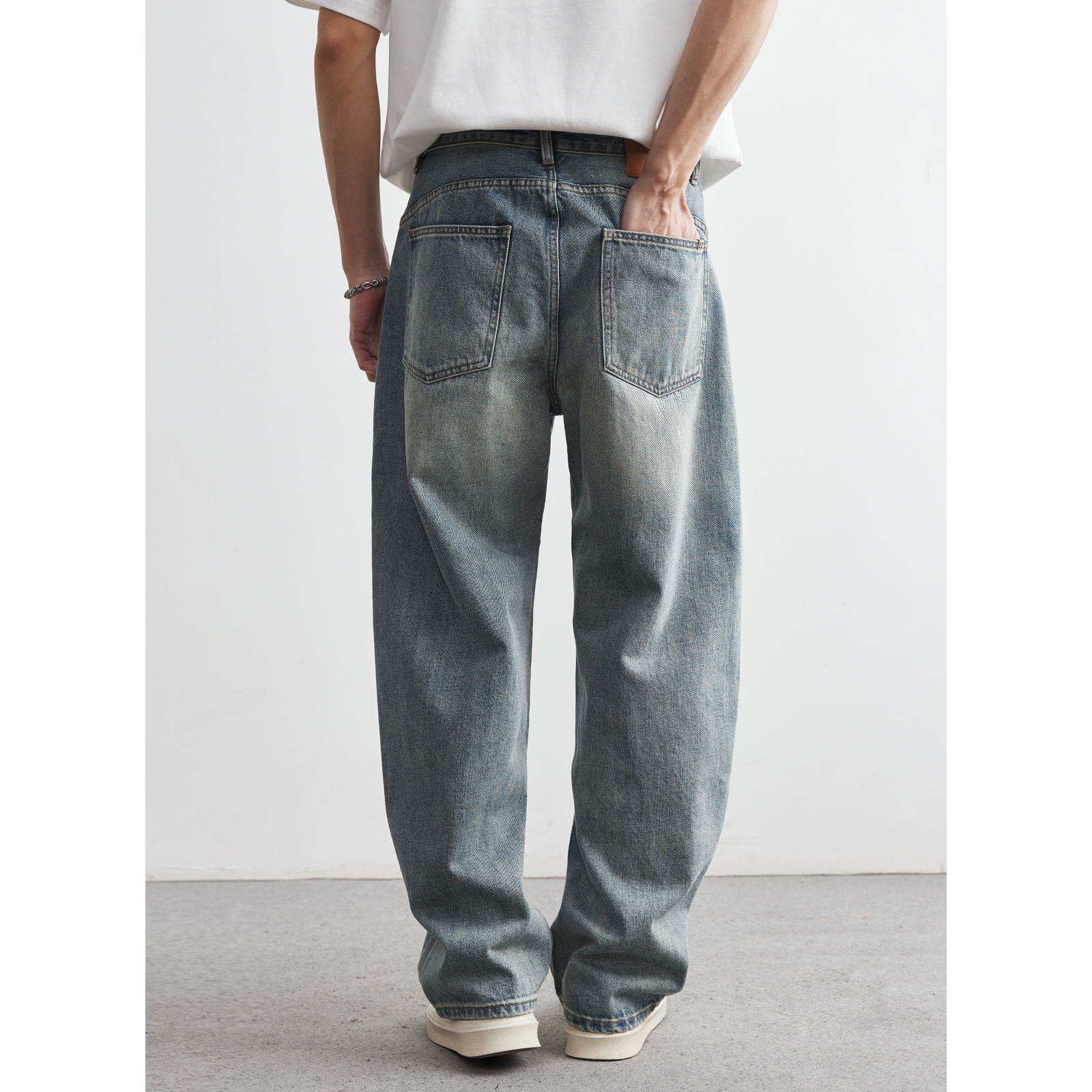 男士春秋美式彎刀褲