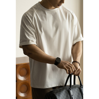 美式300G重磅抑菌防曬插肩袖短袖T恤