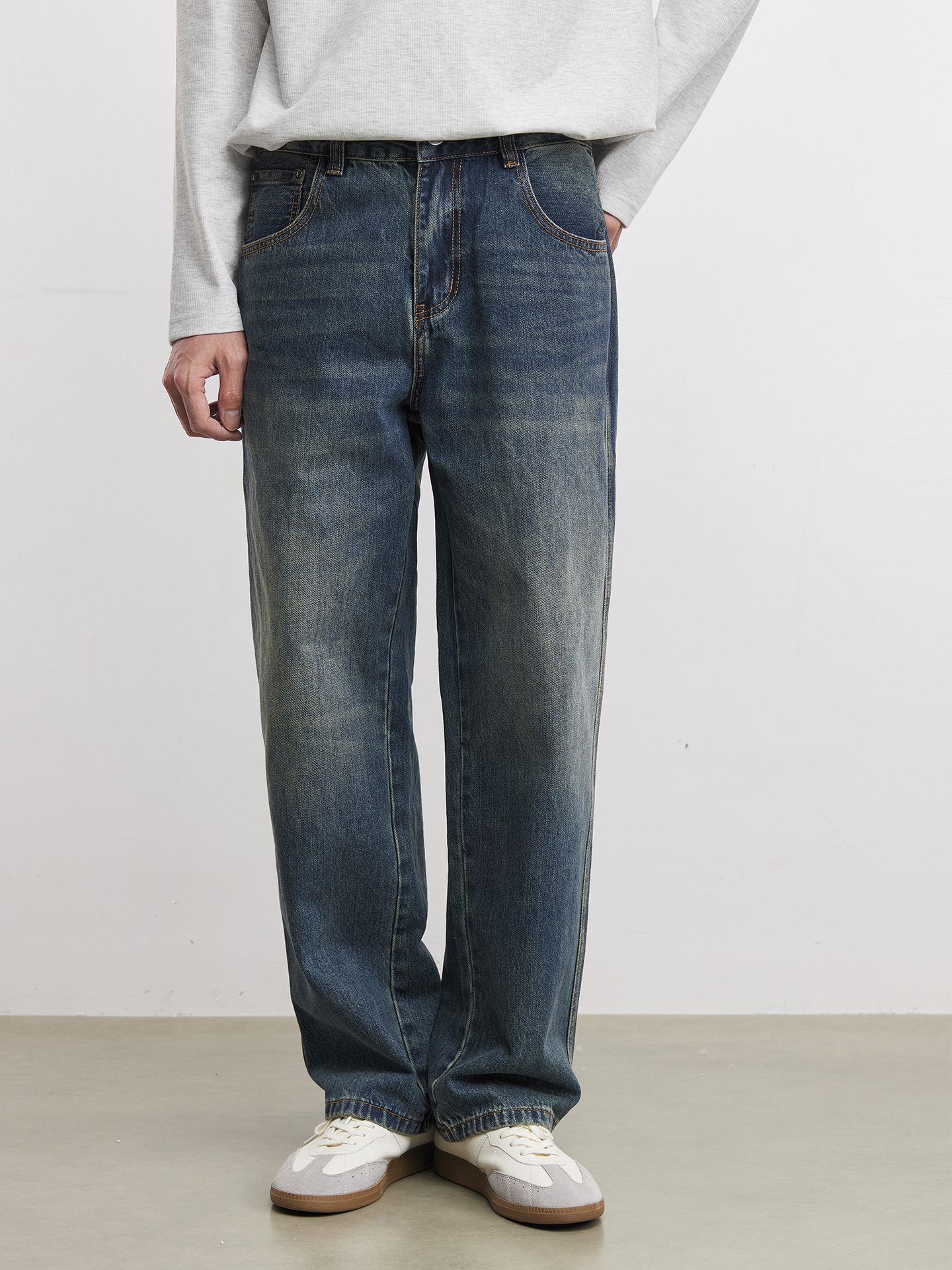 經典復古直筒牛仔褲