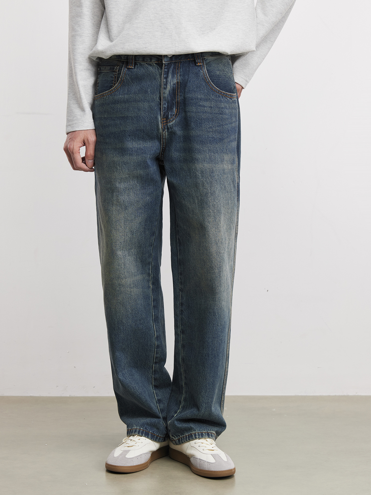 經典復古直筒牛仔褲