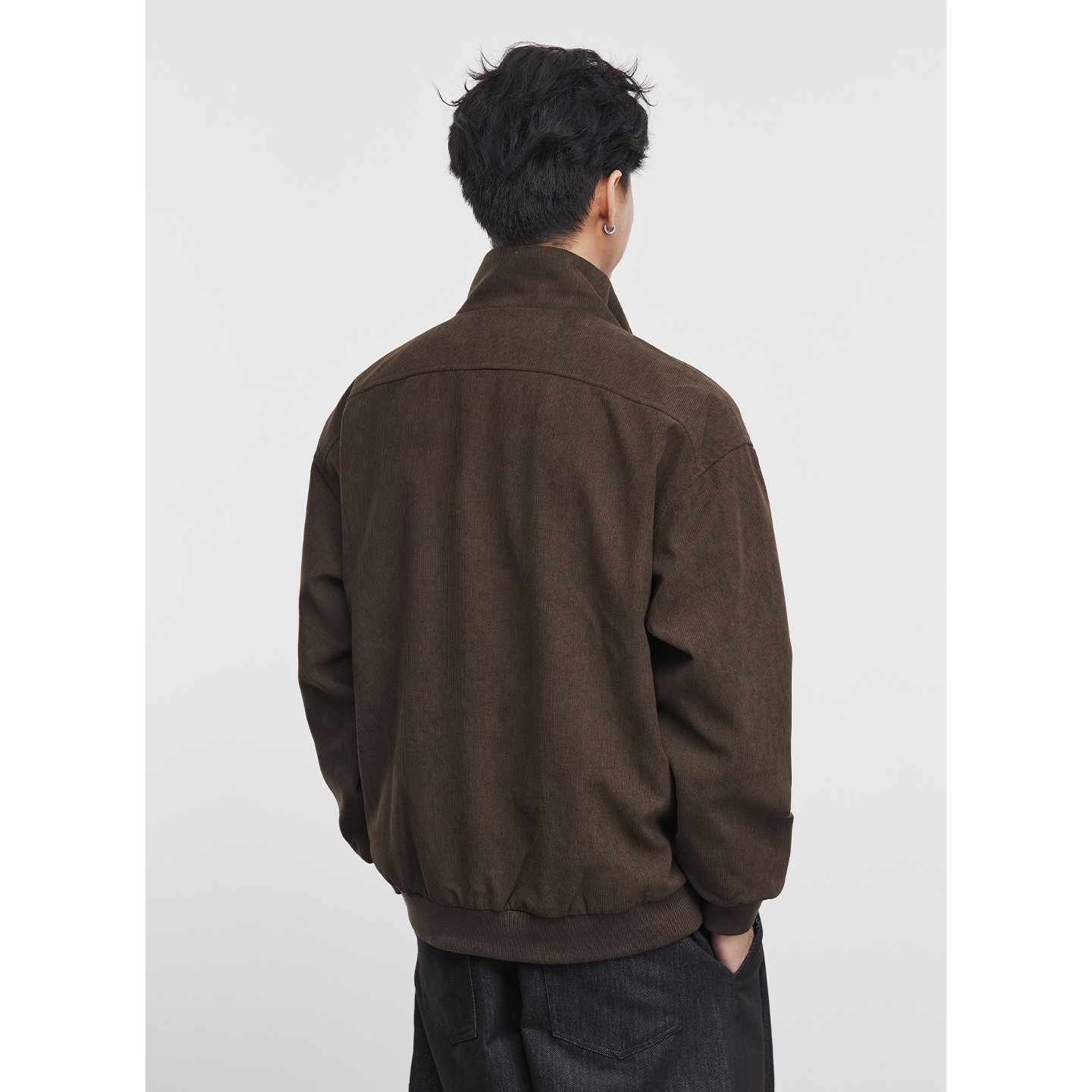 男士春秋刺繡立領工裝外套