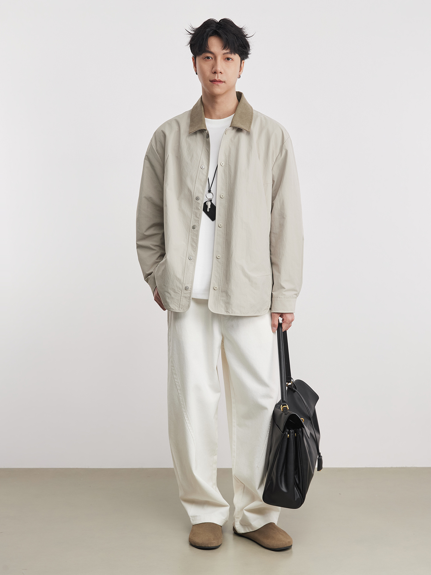 撞色翻領春秋季夾克外套