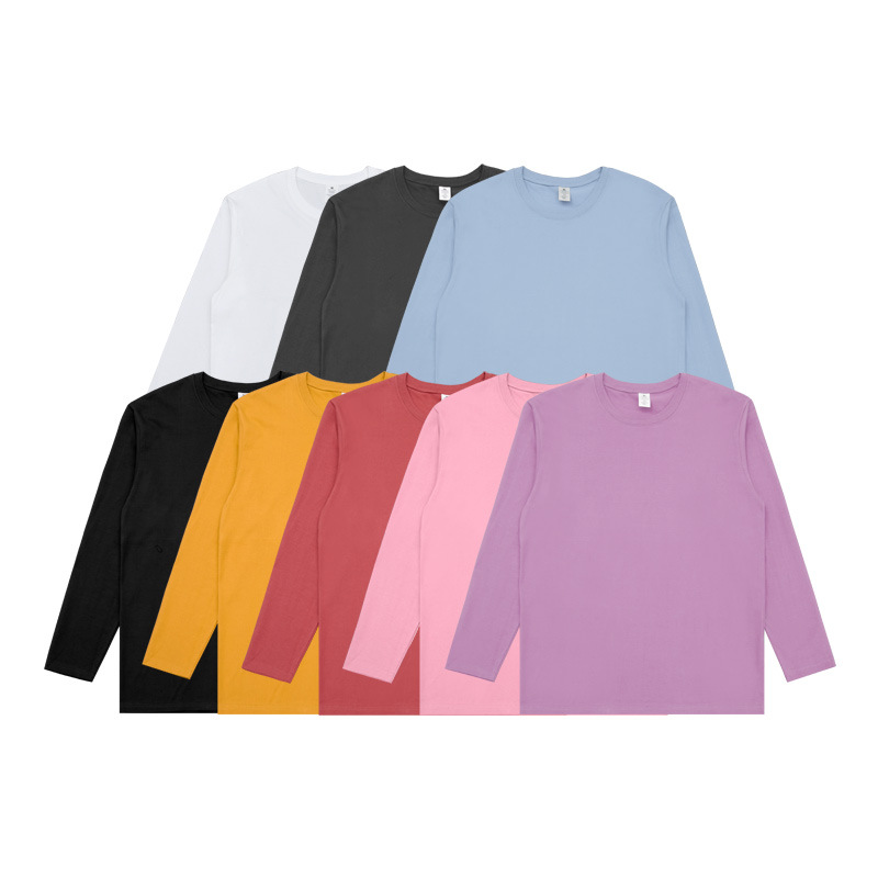 男士春秋圓領薄款棉質長袖T恤