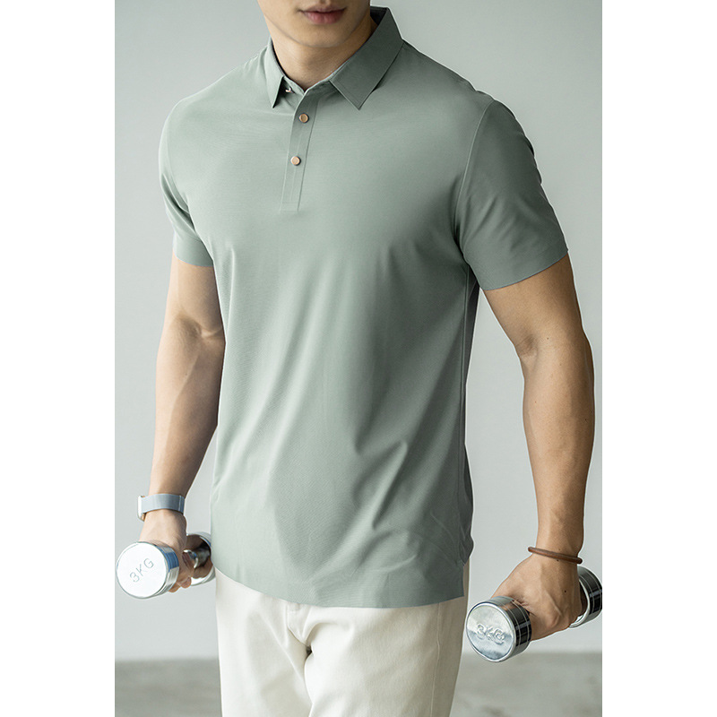 無痕壓角冰絲速乾涼感短袖POLO衫